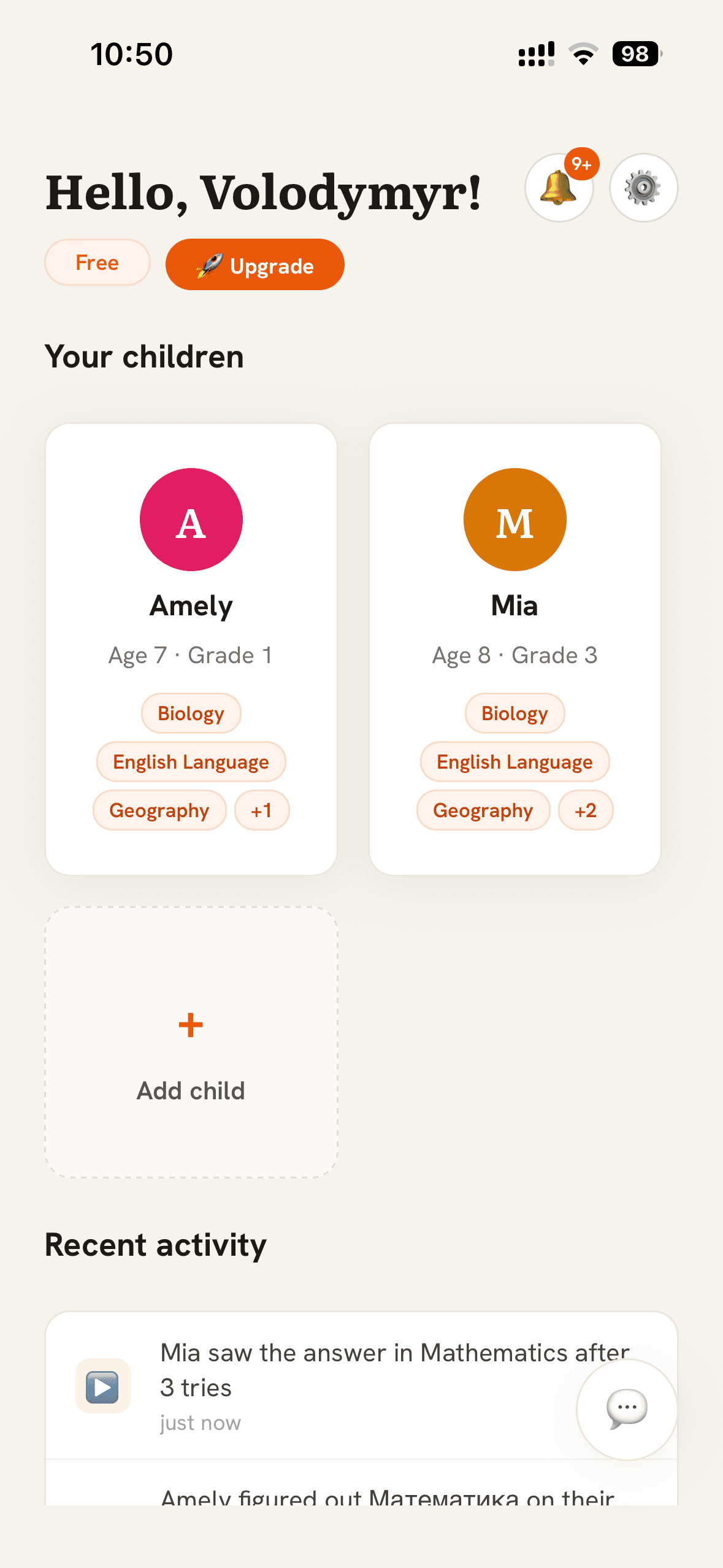 Your family at a glance